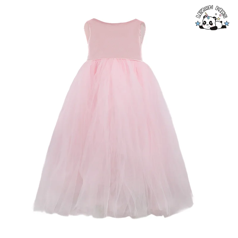 LEZONKIDS - OEM Customizable Kids Princess Sleeveless Breathable Flower Birthday Ball Gown Tulle Dress for 2-14T Kids